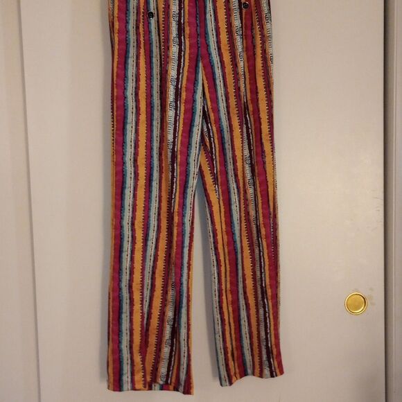 🆕👖Robert Louis Wide Leg Striped Pants, Sz M - Picture 2 of 5